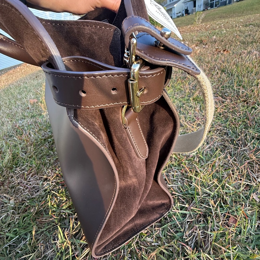 Boldrini Selleria dark brown (the ROW)/ suede tote bag/travel / trending bag - Picture 12 of 16